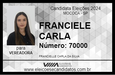 Candidato FRANCIELE CARLA 2024 - MOCOCA - Eleições