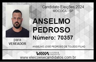 Candidato ANSELMO PEDROSO 2024 - MOCOCA - Eleições