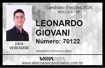 Candidato LEONARDO GIOVANI 2024 - MOCOCA - Eleições