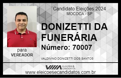 Candidato DONIZETTI DA FUNERÁRIA 2024 - MOCOCA - Eleições