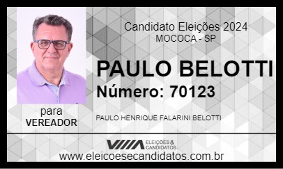 Candidato PAULO BELOTTI 2024 - MOCOCA - Eleições