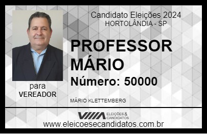 Candidato PROFESSOR MÁRIO 2024 - HORTOLÂNDIA - Eleições