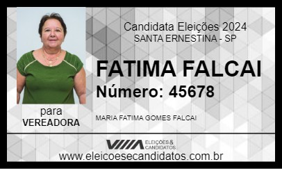 Candidato FATIMA FALCAI 2024 - SANTA ERNESTINA - Eleições