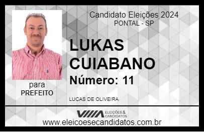 Candidato LUKAS CUIABANO 2024 - PONTAL - Eleições