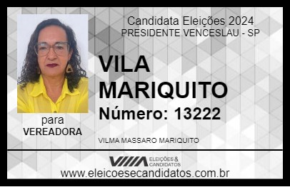 Candidato VILA MARIQUITO 2024 - PRESIDENTE VENCESLAU - Eleições