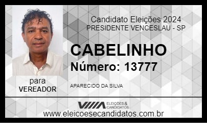 Candidato CABELINHO 2024 - PRESIDENTE VENCESLAU - Eleições