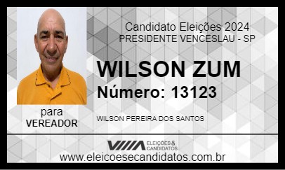 Candidato WILSON ZUM 2024 - PRESIDENTE VENCESLAU - Eleições