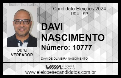 Candidato DAVI NASCIMENTO 2024 - URU - Eleições