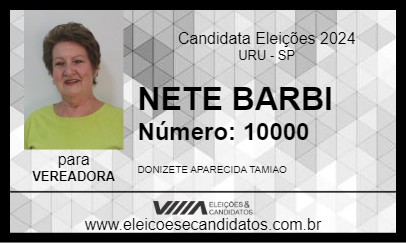 Candidato NETE BARBI 2024 - URU - Eleições