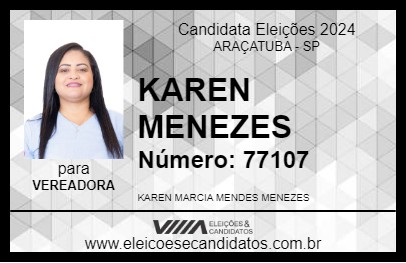 Candidato KAREN MENEZES 2024 - ARAÇATUBA - Eleições