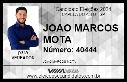 Candidato JOAO MARCOS MOTA 2024 - CAPELA DO ALTO - Eleições