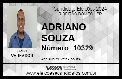 Candidato ADRIANO SOUZA 2024 - RIBEIRÃO BONITO - Eleições