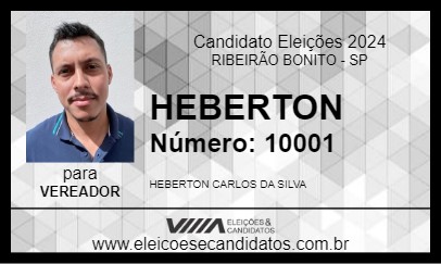 Candidato HEBERTON 2024 - RIBEIRÃO BONITO - Eleições