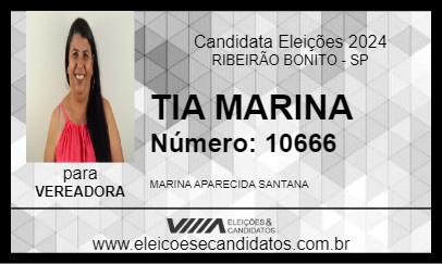 Candidato TIA MARINA 2024 - RIBEIRÃO BONITO - Eleições