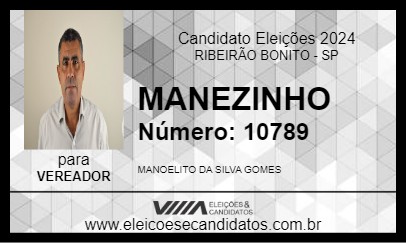 Candidato MANEZINHO 2024 - RIBEIRÃO BONITO - Eleições