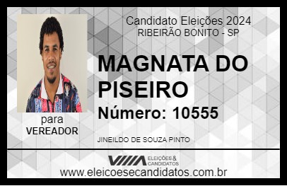 Candidato MAGNATA DO PISEIRO 2024 - RIBEIRÃO BONITO - Eleições