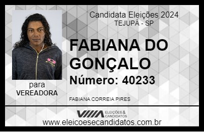 Candidato FABIANA DO GONÇALO 2024 - TEJUPÁ - Eleições