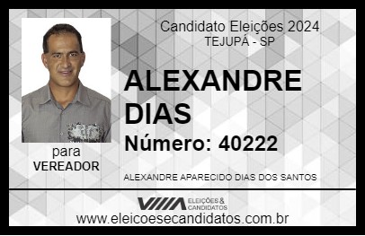 Candidato ALEXANDRE DIAS 2024 - TEJUPÁ - Eleições