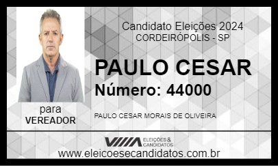 Candidato PAULO CESAR 2024 - CORDEIRÓPOLIS - Eleições