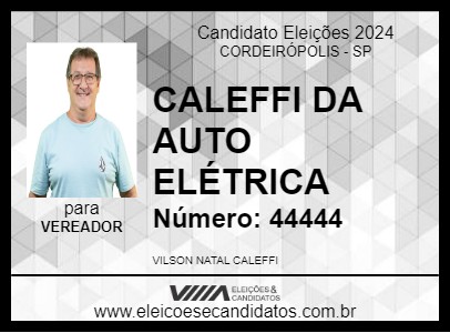 Candidato CALEFFI DA AUTO ELÉTRICA 2024 - CORDEIRÓPOLIS - Eleições