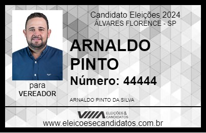 Candidato ARNALDO PINTO 2024 - ÁLVARES FLORENCE - Eleições