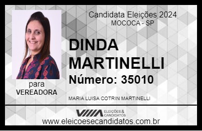 Candidato DINDA MARTINELLI 2024 - MOCOCA - Eleições