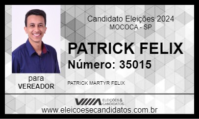 Candidato PATRICK FELIX 2024 - MOCOCA - Eleições