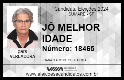 Candidato JÔ MELHOR IDADE 2024 - SUMARÉ - Eleições