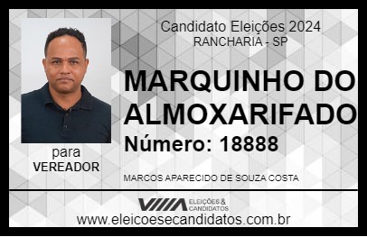 Candidato MARQUINHO DO ALMOXARIFADO 2024 - RANCHARIA - Eleições