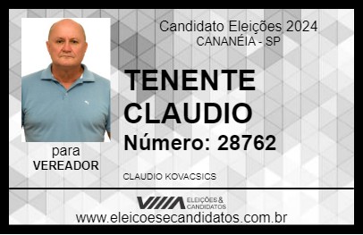 Candidato TENENTE CLAUDIO 2024 - CANANÉIA - Eleições