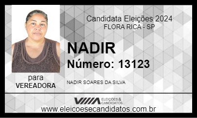 Candidato NADIR 2024 - FLORA RICA - Eleições