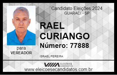 Candidato RAEL CURIANGO 2024 - GUARACI - Eleições