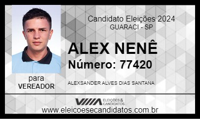 Candidato ALEX NENÊ 2024 - GUARACI - Eleições