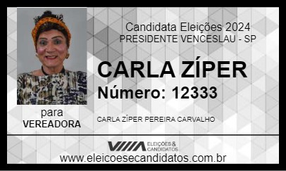 Candidato CARLA ZÍPER 2024 - PRESIDENTE VENCESLAU - Eleições