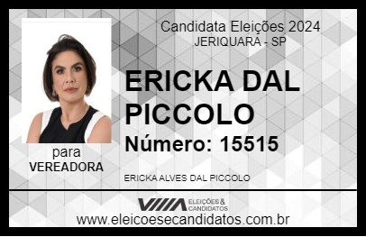 Candidato ERICKA DAL PICCOLO 2024 - JERIQUARA - Eleições