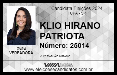 Candidato KLIO HIRANO PATRIOTA 2024 - TUPÃ - Eleições