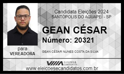 Candidato GEAN CÉSAR 2024 - SANTÓPOLIS DO AGUAPEÍ - Eleições