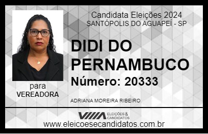 Candidato DIDI DO PERNAMBUCO 2024 - SANTÓPOLIS DO AGUAPEÍ - Eleições