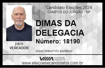 Candidato DIMAS DA DELEGACIA 2024 - CAMPOS DO JORDÃO - Eleições