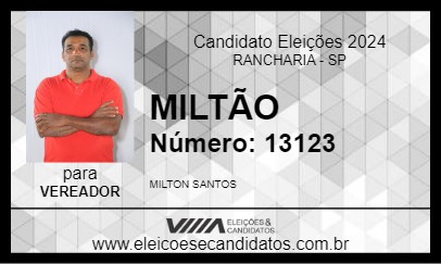 Candidato MILTÃO 2024 - RANCHARIA - Eleições