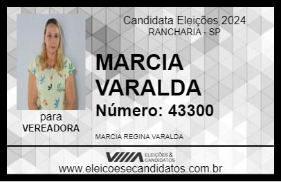 Candidato MARCIA VARALDA 2024 - RANCHARIA - Eleições