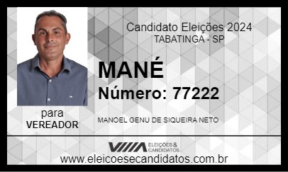 Candidato MANÉ 2024 - TABATINGA - Eleições