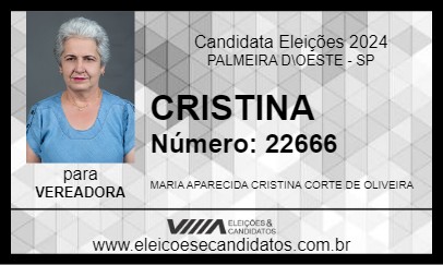 Candidato CRISTINA 2024 - PALMEIRA D\OESTE - Eleições