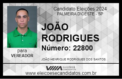 Candidato JOÃO RODRIGUES 2024 - PALMEIRA D\OESTE - Eleições