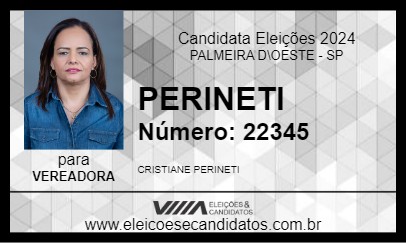 Candidato PERINETI 2024 - PALMEIRA D\OESTE - Eleições