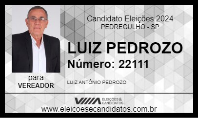 Candidato LUIZ PEDROZO 2024 - PEDREGULHO - Eleições