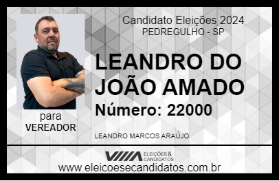 Candidato LEANDRO DO JOÃO AMADO 2024 - PEDREGULHO - Eleições