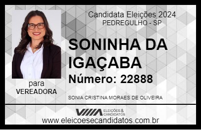 Candidato SONINHA DA IGAÇABA 2024 - PEDREGULHO - Eleições