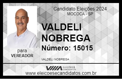 Candidato VALDELI NOBREGA 2024 - MOCOCA - Eleições