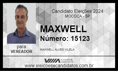 Candidato MAXWELL 2024 - MOCOCA - Eleições